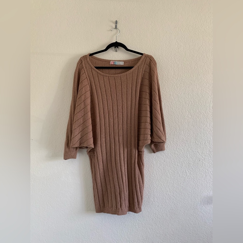 Free People Beach Ribbed Plush Knit Sweater Tunic / Mini Dress – Size Small